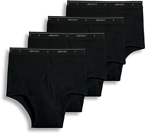 Jockey Cotton Full-Rise Brief 4-Pack Black 38