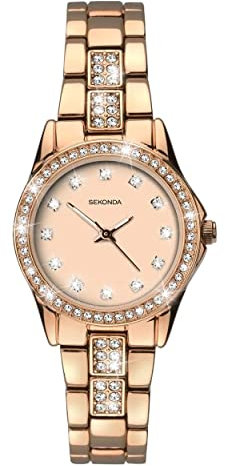 Sekonda Women's Quartz Watch with Rose Gold Dial Analogue Display and Rose Gold Alloy Bracelet 2034.27
