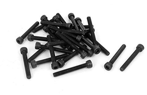 sourcing map Metall Innensechskant Cap Head Schrauben Schrauben Verschluss Schwarz M4 x 30 mm 30 Stück de