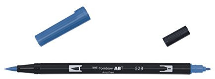Tombow ABT-528 Fasermaler Dual Brush Pen mit zwei Spitzen, navy blue