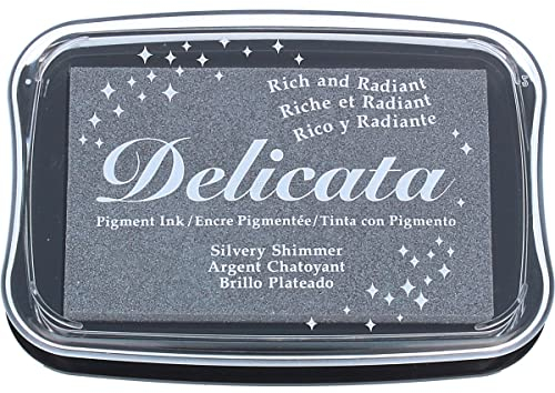 Tsukineko Imagine Crafts Delicata Shimmer Zarte Tinte Pad, Silber