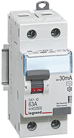 Legrand - Interrupteur différentiel bipolaire - 2P - type AC 30mA arrivée haut/départ bas 63A