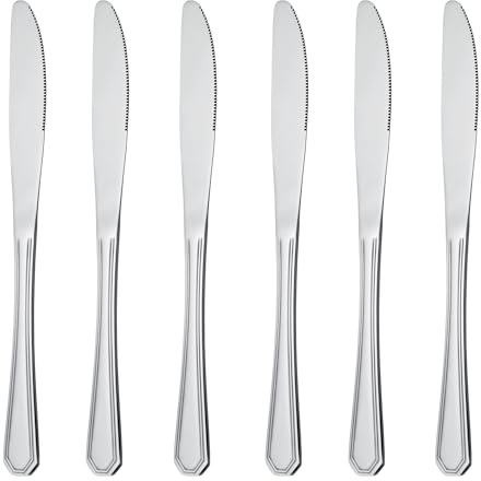 GRÄWE Tafelmesser Berlin, Menümesser, Hauptgangmesser, Edelstahl, 6 Stück, 6 Personen, Spülmaschinengeeignet, Besteckset