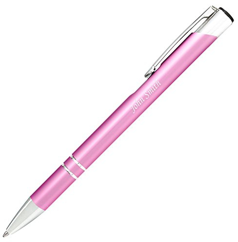 Personalisierte Kugelschreiber, Laser-Gravur gratis mit Namen, Text oder Logo, tolle Geburtstag, Hochzeit, Jubiläum Geschenk DE - COSMO - Rosa