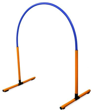 SPORTIKEL24 Hoopers Hoop – wetterfest, VDH-konform & farbig – mit Stecksystem für sicheres Hundetraining – aus robustem Kunststoff – Flexibler Hundesport-Reifen mit Stecksystem – Orange/Blau