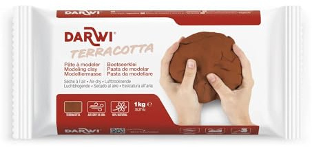 Darwi DA0811000000C Block Modelliermasse 1kg luftrocknend Terrakotta