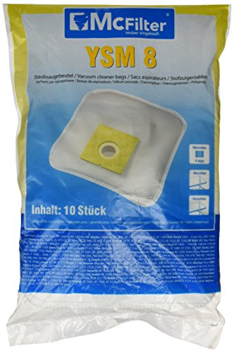 McFilter | 10 Staubsaugerbeutel YSM 8 | geeignet für Cecotec Conga Powerbag 2000, Bob-Home, Clatronic, Dirt Devil, Privileg, Progress, Severin, SOLAC, TriStar, Sonnenkönig Camague uvm.