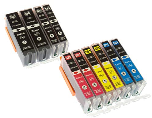 ESMONLINE 10 kompatible XXL Druckerpatronen (5 Farben) als Ersatz für Canon PGI-580/CLI-581