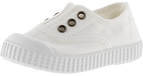 victoria Inglesas Unisex 1915 Lona Drec & Elástico Central & Refuerzo Puntera 106627 para Niños Blanco 23