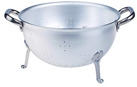 Pentole Agnelli, ALMA11520, Colapasta a 3 Piedi con 2 Maniglie Inox, Alluminio, Argento
