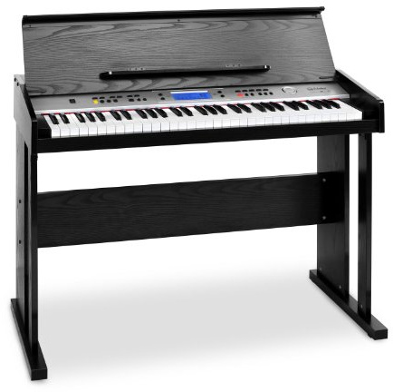 SCHUBERT Carnegy-61 - Electric Piano, Keyboard, 61 Keys, Velocity Response, 100 Rhythms, 136 Instruments, Speakers, Recording, Learning Function, Line Out, MIDI, Dual Function, Black