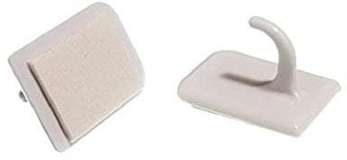 Merriway BH01995 (10 Pcs) Self Adhesive Centre Wire Support Hook for White UPVC Windows - Pack of 10 Pieces