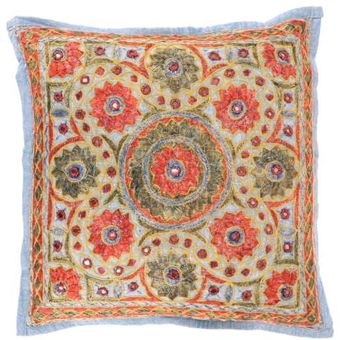 Kissenhülle, Orient Kissenbezug, bestickter Dekokissen Bezug, Muster 5 | 100 % Baumwolle, aufwendig bestickt, handgearbeitet, Unikat, Lieferung ohne Füllung