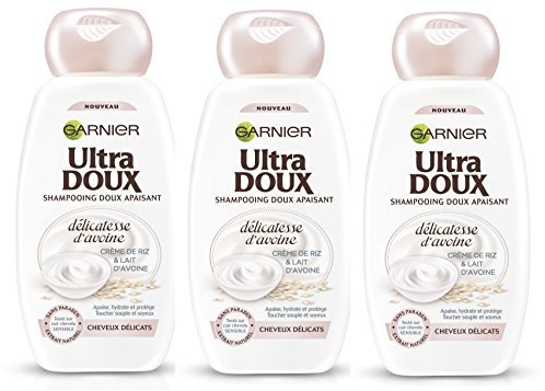 Garnier - Ultra DOUX Délicatesse d'avoine - Shampooing Cheveux Fins Et Délicats - Lot de 3