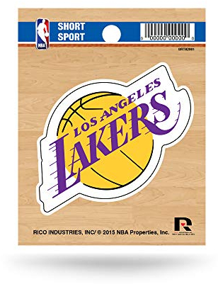 Rico Industries NBA Basketball Los Angeles Lakers kurzer Sport-Aufkleber, 9,5 x 12,9 cm, gestanztes Team-Logo, kurzer Sport-Aufkleber