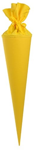 goldbuch 97824 Bastelschultüte, Rohling zum Selbstgestalten mit Filzverschluss, Schultüte 70cm, Zuckertüte zur Einschulung, für Einschüler, Schulkinder & Berufsanfänger, Gelb