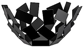 Alessi La Stanza dello Scirocco Obstschale, Edelstahl, schwarz, Edelstahl 18/10 , schwarz lackiert, 2.5 x 27 x 30 cm, MT02 B