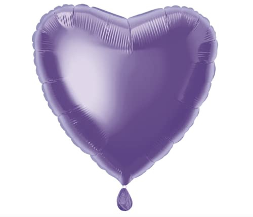 Solid Lavender Heart Foil Balloon (45cm) 1 Count - Stunning and Romantic Love Celebration Decoration