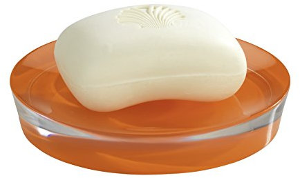 WENKO 18874100 Seifenablage Tropic orange, Kunststoff - Polyresin, 12,3 x 2,1 x 12,3 cm, orange