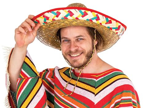 P'tit Clown 95417 Sombrero de Paja para Adulto – Multicolor