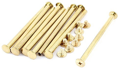 sourcing map 10Pcs Vis Reliure M5x80mm Laitonné Vis Posts Rivet Reliure pour Album Menu