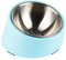 SuperDesign Gamelle pour Chien Chat, Bol Inclinée Antidérapante Moderne Elégante Support Mélamine avec Gamlle INOX Amovible Solide Robuste