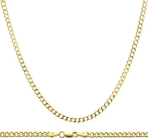 PRINS JEWELS 18 Karat / 750 Panzerkette Gelbgold Unisex - Breite 3 mm - Länge wählbar (55)