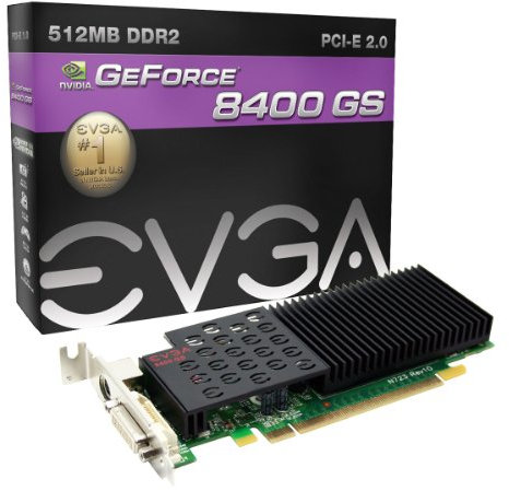 EVGA GeForce 8400 GS 512 MB DDR2 PCI-E 2.0 Graphics Card 512-P3-N723-LR