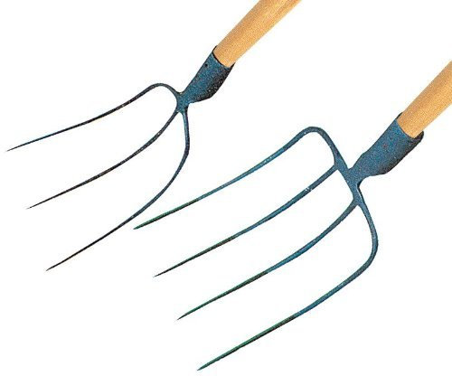 Forca 3 denti per fieno o letame con manico in legno – Papillon