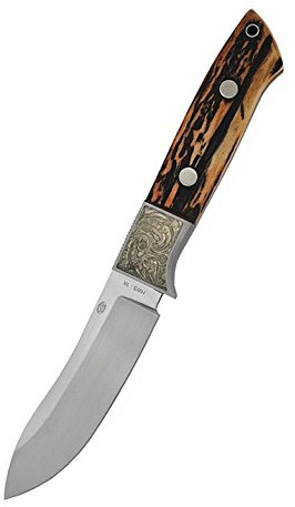 Caribou Messer mit Nessmuk-Klinge und Hirschhorngriff Jagdmesser mit Messer Etui Lederetui Angelmesser Survivalmesser