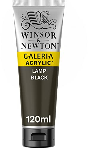 Winsor & Newton 2131337 Galeria Acrylfarbe, hohe Pigmentierung, lichtecht, buttrige Konsistenz, 120ml Tube, lampenschwarz