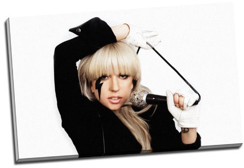 Canvas Reproduction Print, A Picture Of Lady Gaga, um einen dicken Holzrahmen von ca. 22 mm Tiefe gewickelt (Außenformat mit Wrap, Ca. 25 mm), ungefähre Größe 76,2 x 55,9 cm (76,92 cm x 55,88 cm)