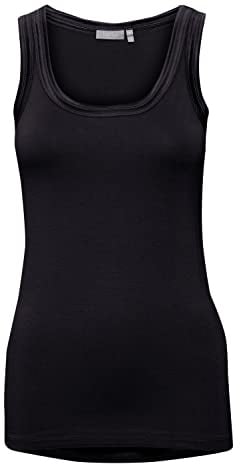 fransa FRZulu Damen Top Kurzarm Shirt Basic Tanktop mit Rundhalsausschnitt ärmellos mit Stretch Regular Fit, Größe:S, Farbe:(NOOS) Black (60096)