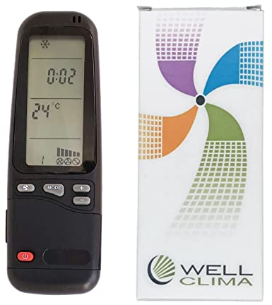 Wellclima Mando a distancia RC-A 25 en 1 compatible con todos los aires acondicionados Electra Airwell Emailair RC-3, RC-4, RC-7, RC-8 ECC.