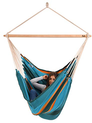 Unbekannt Lola XXXL Premium Hängesessel Brasil Titan Santa Maria, bis 200 kg belastbar, 140 cm Spreizstab