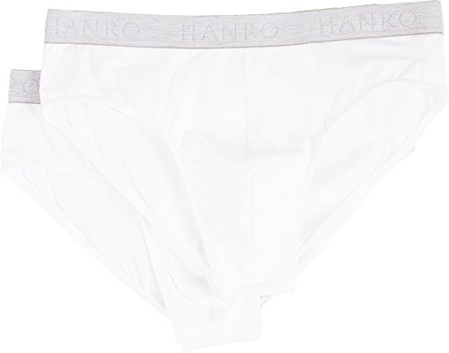 HANRO Men's Cotton Essentials 2-Pack Brief, White, XX-Large