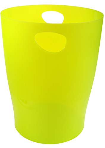Exacompta 45381D ECOBIN 8er Pack Papierkörbe 15 Liter mit Griffen. Eleganter und robuster Papierkorb und Mülleimer im modernen Design anisgrün