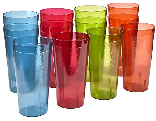 Café incassable Plastique 907,2 gram Restaurant-quality gobelets de boisson | Lot de 12 multicolore