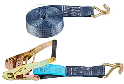 Connex Zurrgurt - Zweiteilig - 8 m x 50 mm - 4000 kg maximale Belastbarkeit - Mit Spannratsche & Spitzhaken - Aus Polyester / Spanngurt / Ladungssicherung / Ratschengurt / B34412