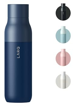 LARQ Bottle Twist Top 17oz - Insulated Stainless Steel Water Bottle | BPA Free | Reusable Water Bottle for Camping, Office, and Travel | Keep Drinks Cold and Hot, Monaco Blue