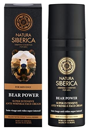 Natura Siberica Men Anti-Wrinkle Face Cream - Intensive Anti-Falten Gesichtscreme für Männer - Strafft & verjüngt die Haut - Mit Ginseng, Hyaluronsäure & Wildhonig - 50 ml