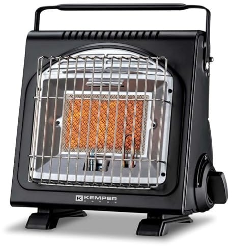 KEMPER - Chauffage à gaz portable 1700W Systèmes Sécurité intégrés Autonomie 2h30