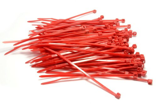 Rot Kabel Kabelbinder 100 mm x 2,5 mm Nylon 66 UL Zertifiziert [100 Stück] [100mm x 2,5mm]