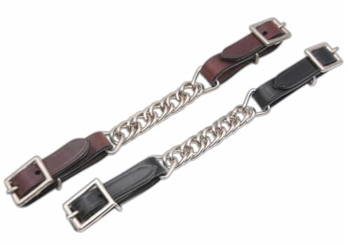 Kinnkette mit Lederschlaufen für WesternTrense - Westernreiten