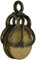Design Toscano Vintage-Rad Bauernhofflaschenzug Industrielles Dekor, 25,5 cm, Vollfarbig.