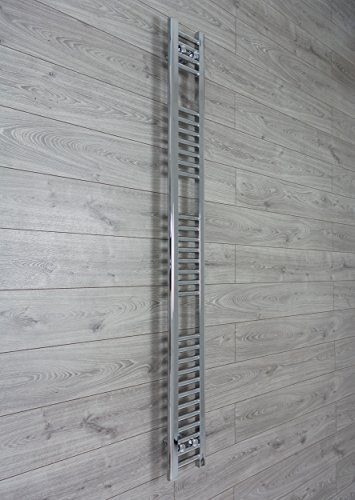 Companyblue 200mm wide x 1800mm high Small Narrow Heated Towel Rail Straight Flat Chrome Bathroom Warmer Radiator Rack