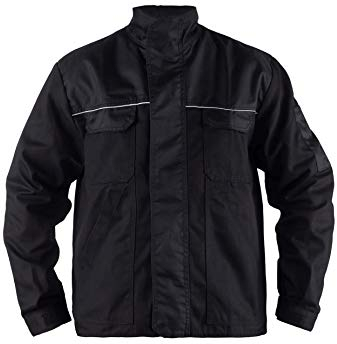 TMG® Arbeitsjacke Herren mit reflektierenden Streifen | strapazierfähig & atmungsaktiv | multifunktional | schwarz L