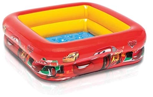 Intex 57101NP - Piscina bebé Hinchable Cuadrada de Cars, 85 x 85 x 23 cm, 57 litros