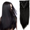 S-noilite Clip In Extensions Haarverlängerung Glatt 8 Teiliges SET 18 Clips 8Pcs Voller Kopf Wie Echthaar 66cm Dunkles Schwarz