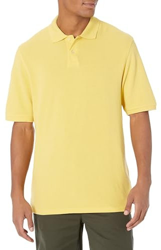 Amazon Essentials Men's Regular-Fit Cotton Pique Polo Shirt (Available in Big and Tall), Yellow, L